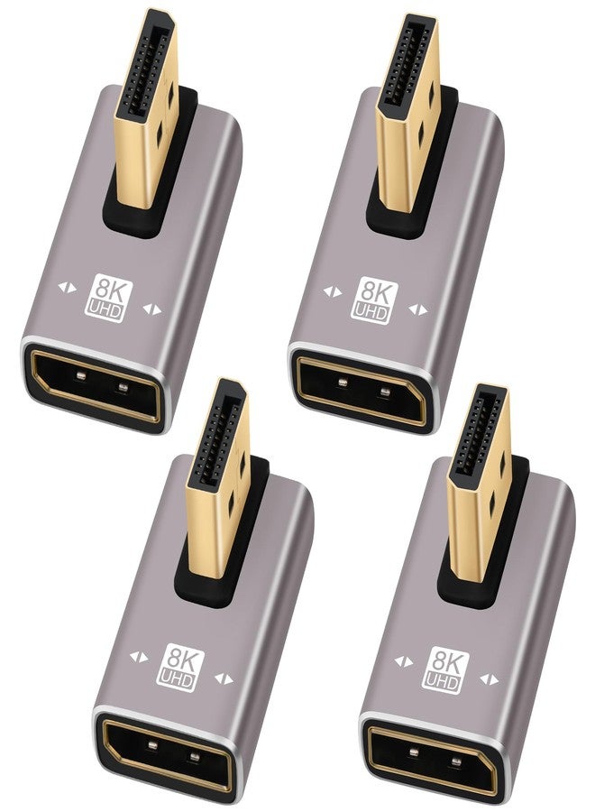 Togconn 8K DisplayPort 1.4 Adapter 90 Degree and 270 Degree Gold Plated Adapter 4 Pack, Right Angle DP Male to Female Vertical Connector Converter DP L Shape Extender, Support 8K@60Hz，4K@144Hz，4K@60Hz，4K@30Hz - Image 1